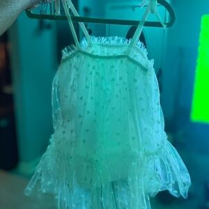 Sheer White Heart Patterned Dress